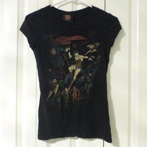 TAKE COVER DC Comics Justice League distressed print baby tee